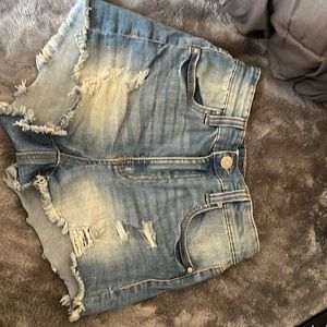 High waisted Jean shorts.